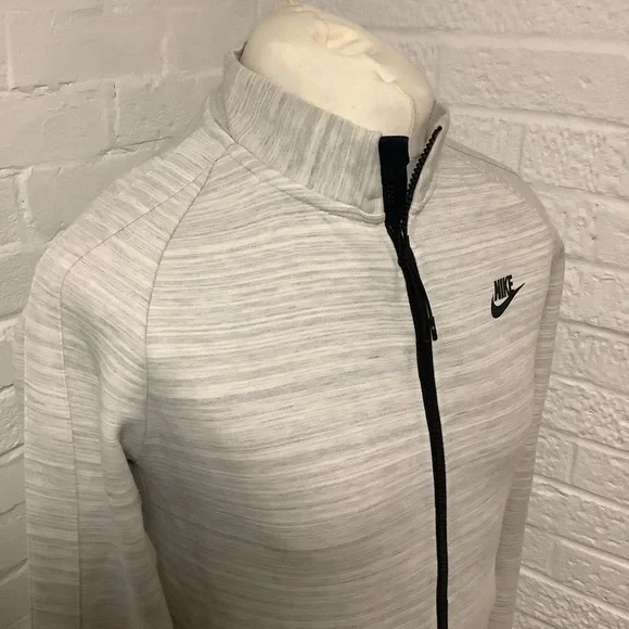 Nike Full Zip Sweatshirt - Size S - Beige Fleck - P2P 21” - Picture 3 of 6